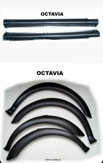 Plastové lemy blatníku + prahy Škoda Octavia I Jemný desén vysoká kvalitva PSK